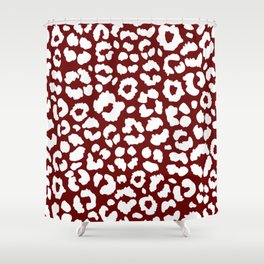 Animal Print Deep Red Shower Curtain
