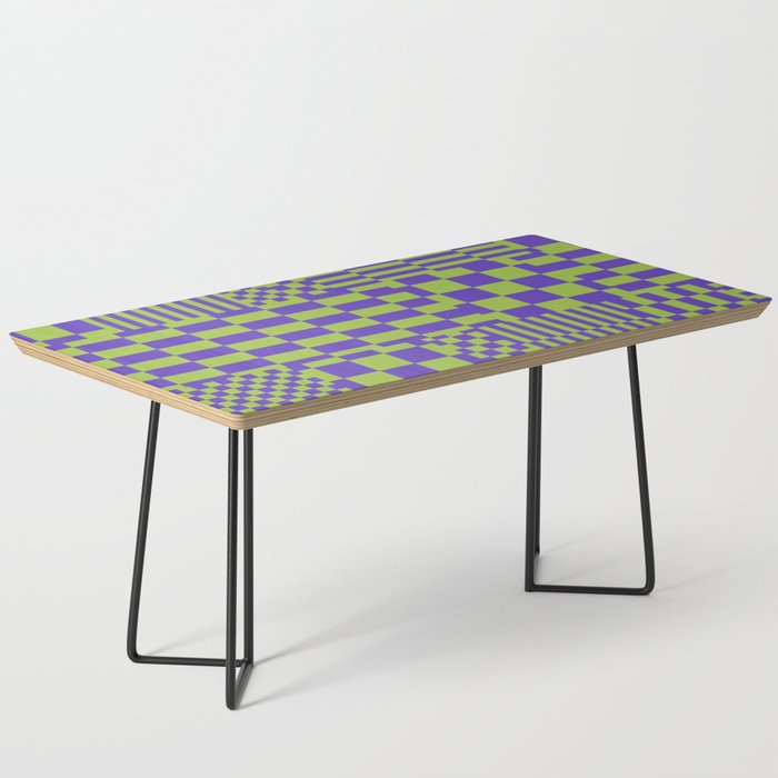 Glitchy Checkers // Purple & Green Coffee Table