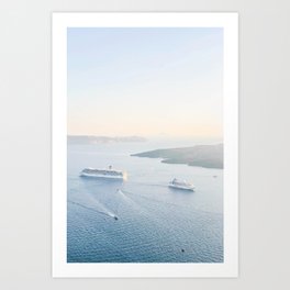 490. Dream Sunset Cruise, Santorini, Greece Art Print