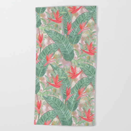 Tropical pattern 3 Beach Towel