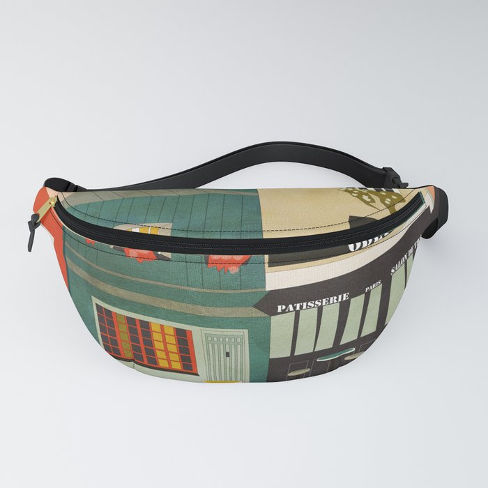 paris 2 travel europe france houses Fanny Pack by Ana Rut Bre Fine
