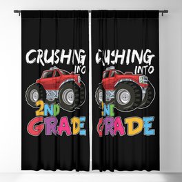Crushing Into 2nd Grade Monster Truck Blackout Curtain
