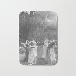 Circle Of Witches Vintage Women Dancing Black And White Bath Mat | Vintage, Circle, Gothic, Black And White, Spooky, Women, Witches, Scary, Witch, Photo 