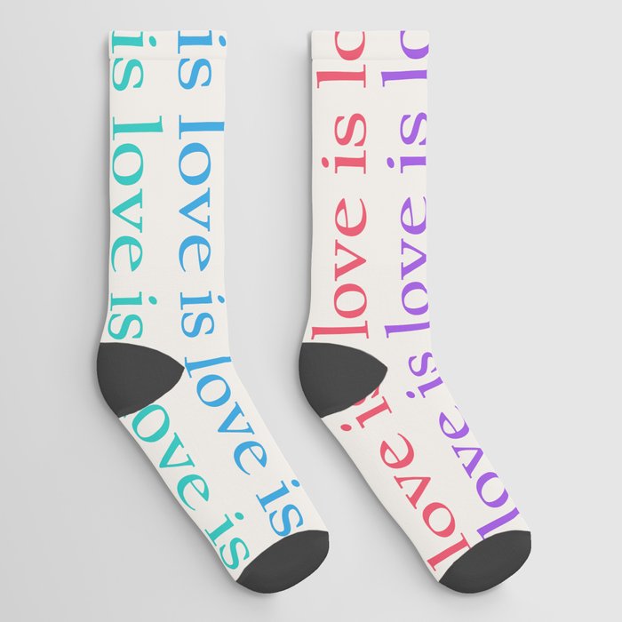 Love Is Love pattern rainbow Socks