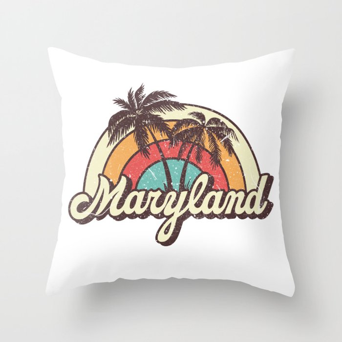 Maryland beach city Throw Pillow