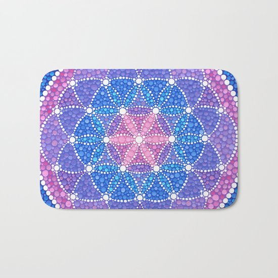 Starry Flower of Life Bath Mat