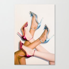 Blue and Pink Heels Canvas Print