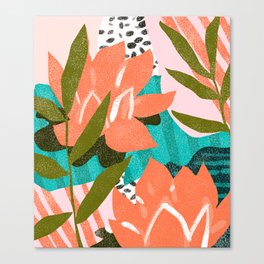 Forever in My Garden | Abstract Botanical Nature Plants Floral Painting | Quirky Modern Contemporary Canvas Print