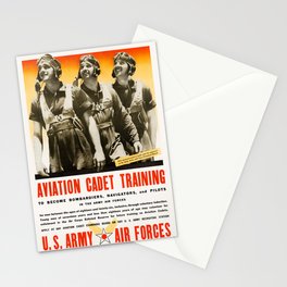 Aviation Cadet Training - Become Bombardiers, Navigators, and Pilots - WW2 Stationery Card