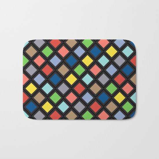 Colorful Geometric Pattern IV Bath Mat