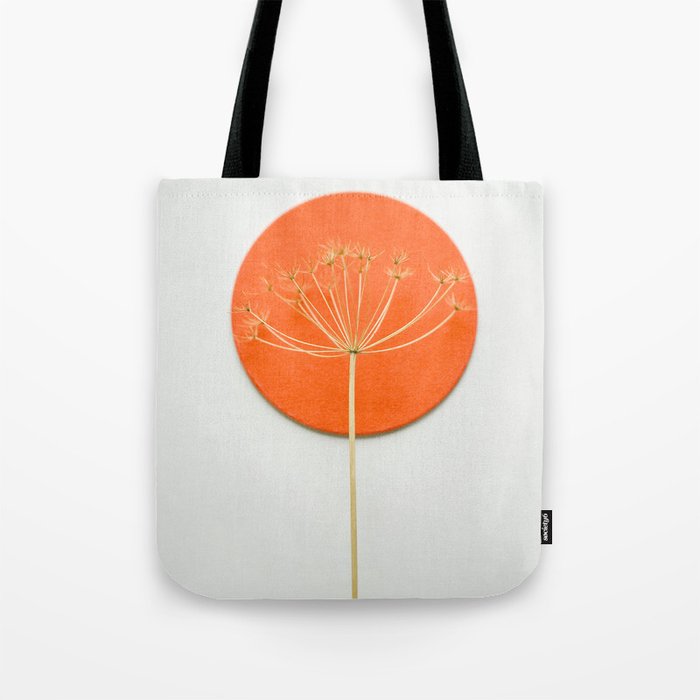 Orange circle and dried flower Tote Bag