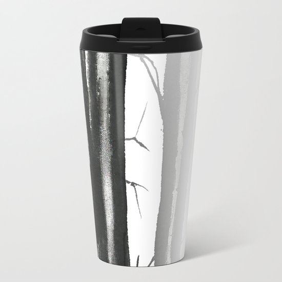 wood, snow and fog Travel Mug