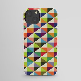 Geometric Pattern 86 (colorful mid-century triangle) iPhone Case