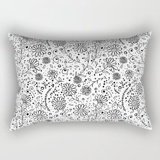 Doodle floral pattern Rectangular Pillow