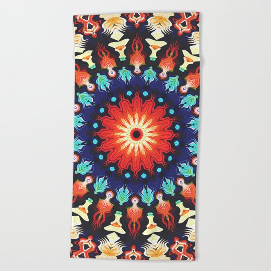 Colorful Mandala Motif Beach Towel