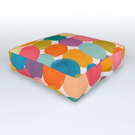 There is room for you Outdoor Floor Cushion | Painting, Orange, Dot, Teal, Bright, Kids, Pink, Pattern, Circles, Colorful 