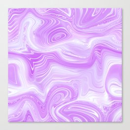 Aesthetic Soft Lilac Crystal Marble Canvas Print
