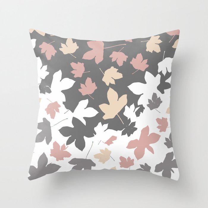Positive Mood. pink. grey. white. Throw Pillow