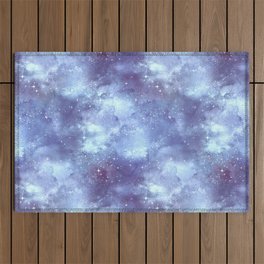 Navy Blue Galaxy Painting Outdoor Rug
