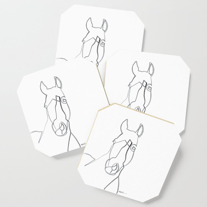 Horse Line Drawing Coaster