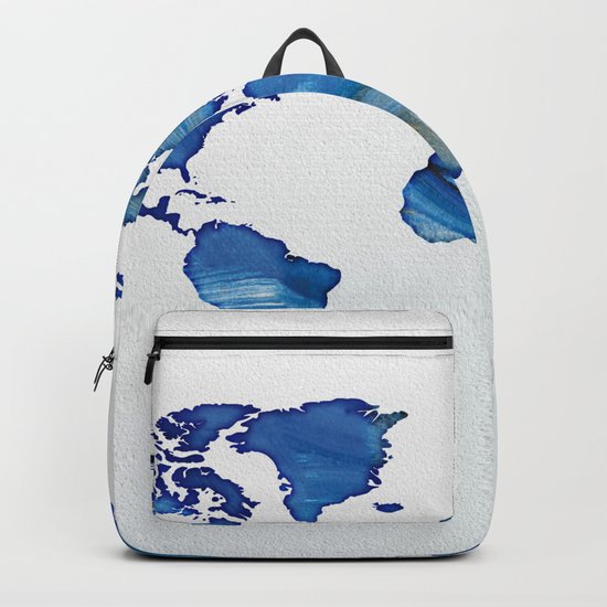 Blue World Map 01 Backpack