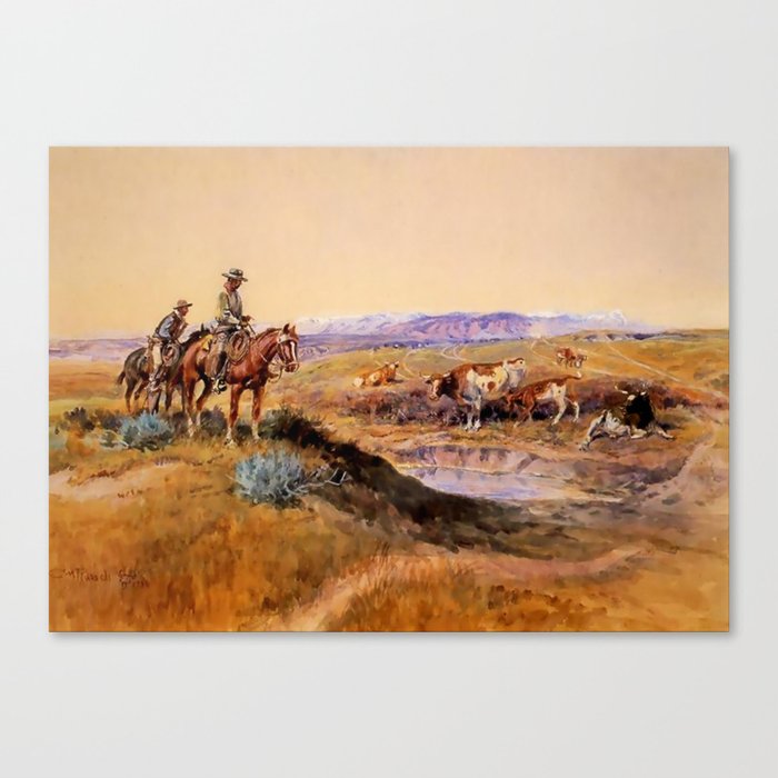 “Worked Over” Western Art by Charles M Russell Canvas Print