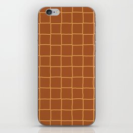 Desert Brown Tan Checkered Plaid iPhone Skin