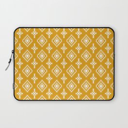 Mustard and White Native American Tribal Pattern Laptop Sleeve