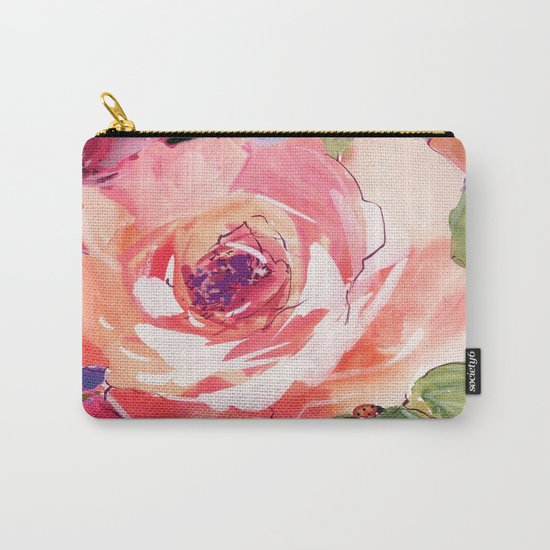 The Rose floral Carry-All Pouch