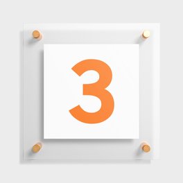 Number 3 (Orange & White) Floating Acrylic Print
