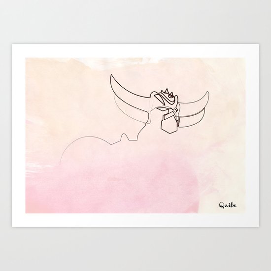 One line Goldorak/Grendizer Art Print