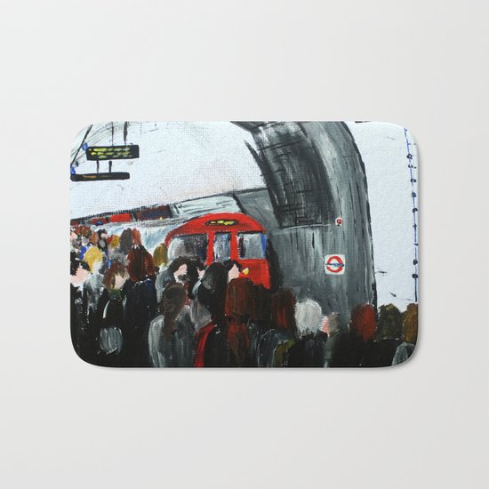 London Underground Part 3, England Acrylic On Canvas Board Fine Art Bath Mat