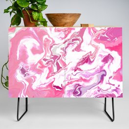 Petals of Femininity - Melted Marble Swirl in Pink Credenza