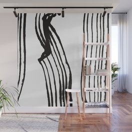 Black and white lines Wall Mural