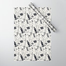 Retro cocktail party - mono Wrapping Paper