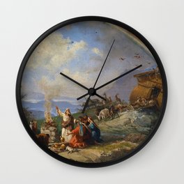 Noah gives Thanks for Deliverance by Domenico Morelli (1901) Wall Clock