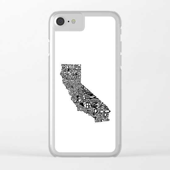 Typographic California Clear iPhone Case
