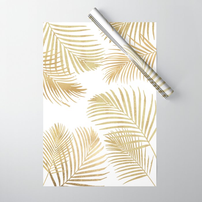 Gold Palm Leaves Wrapping Paper