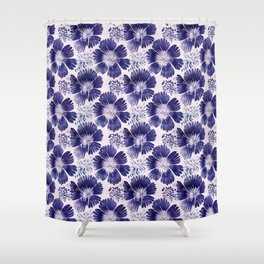 Enchanting Azure Blooms  Shower Curtain