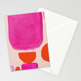 Abstract in Hot Pink and Orange Stationery Card