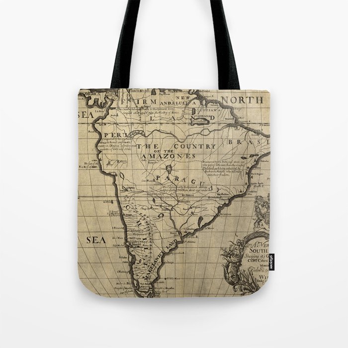 Vintage Map of South America (1700) Tote Bag