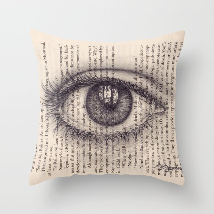 Eye in a Book Throw Pillow