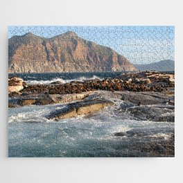 South Africa Photography - Ocean Waves Hitting The Rocks Jigsaw Puzzle