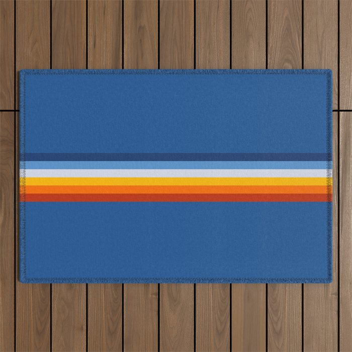 Badanas - Classic 70s Summer Style Retro Stripes Outdoor Rug