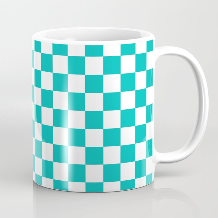 Checker (Eggshell Blue/White) Coffee Mug
