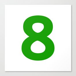 Number 8 (Green & White) Canvas Print