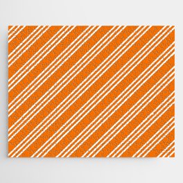 Orange Diagonal Stripes Jigsaw Puzzle