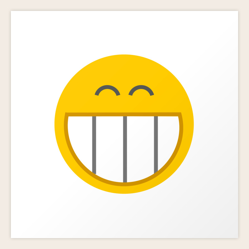 Big Teeth Smiley Face Art Print By Norcalprint Society6