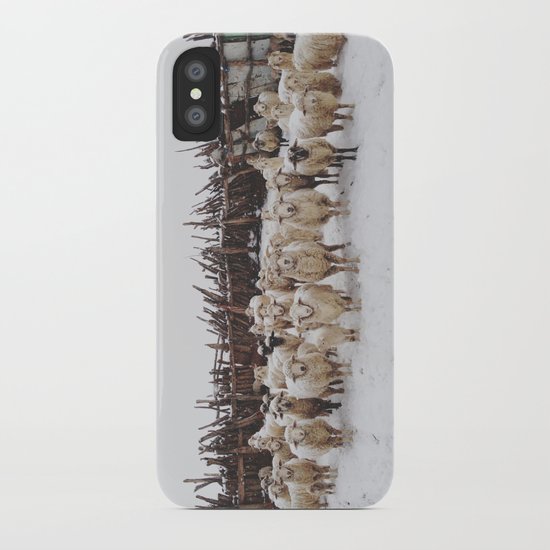 Snowy Sheep Stare iPhone Case