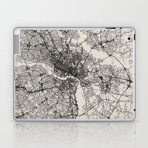 Richmond, USA - Black and White City Map Laptop & iPad Skin
